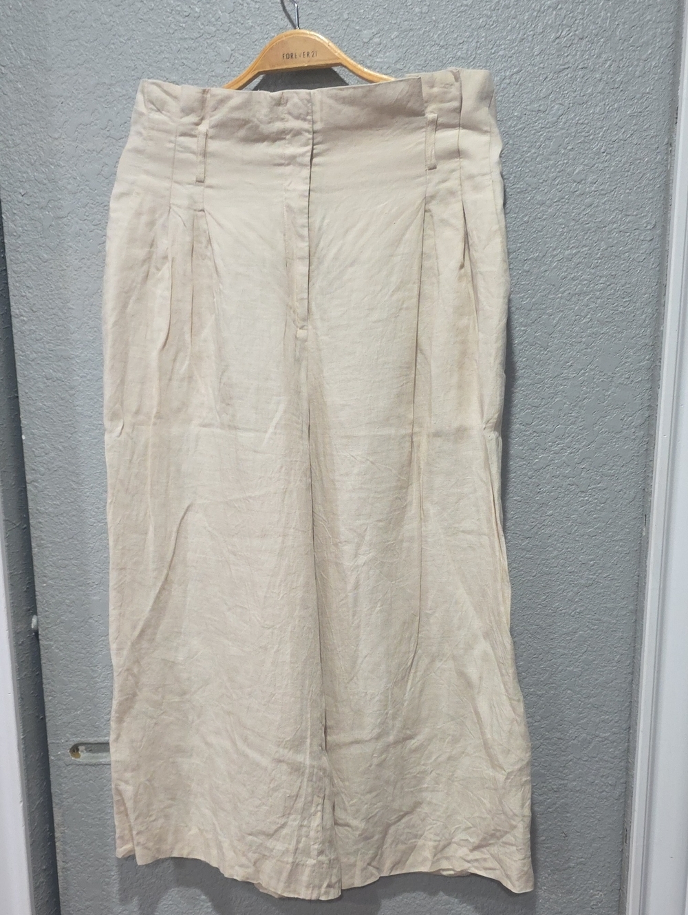 Lafayette 148 New York Cream Wide-Leg Cropped Pants